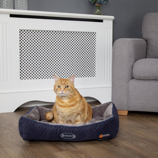 Thermal Lounger Cat Bed - Navy Blue Cat Bed Scruffs® 